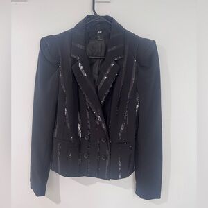 H&M Black Sequin Blazer